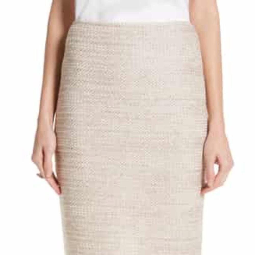 St John Gold Shimmer Pencil Skirt Sz 4